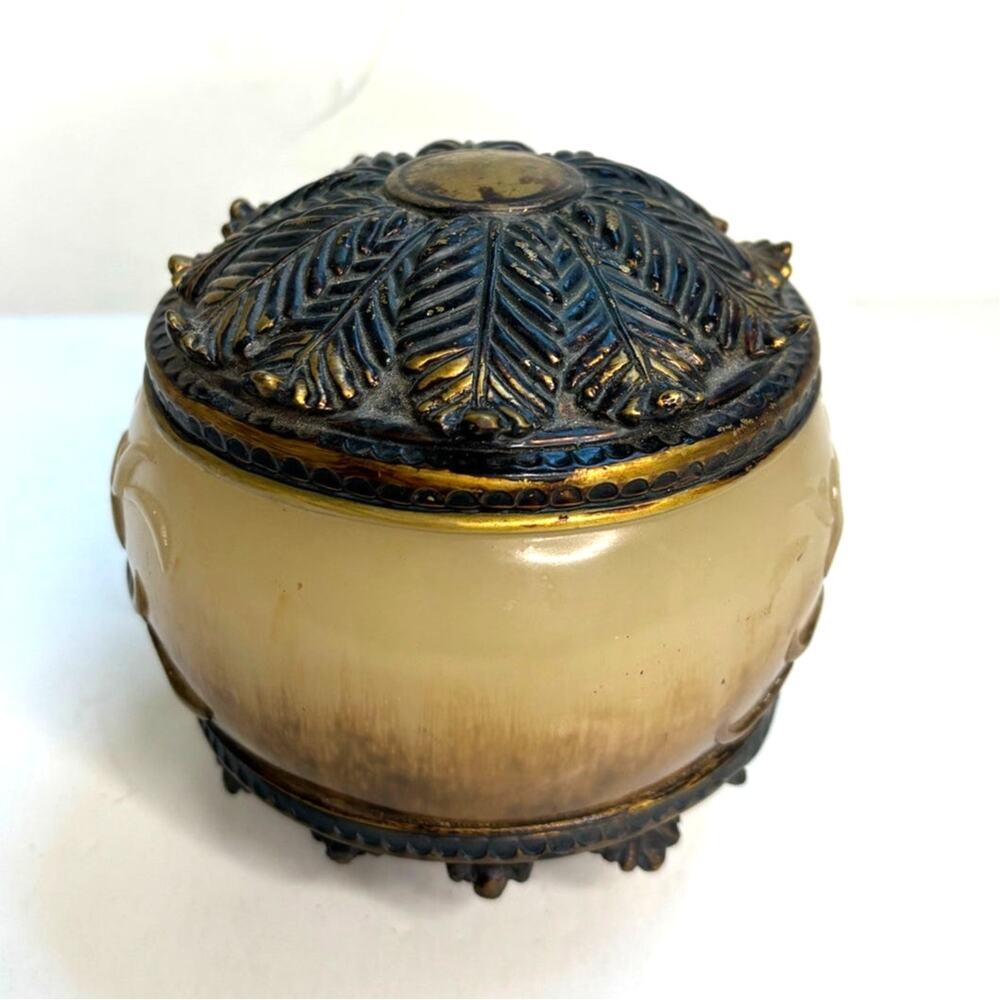 Vintage Ornate Decorative Orb Carpet Ball Resin? Elegant Gold Tone Home Decor 4"